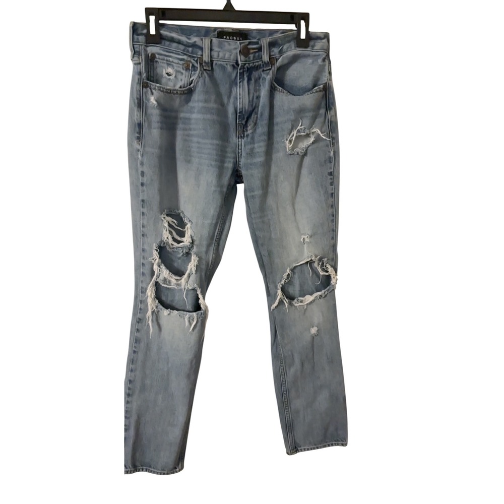 PacSun Slim Jeans Women's Size 29x30 Ripped Distressed Light Wash Denim EUC